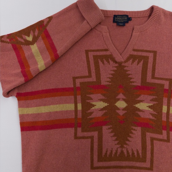 Pendleton Women's Harding Graphic Cotton Pullover Sweater Faded Rose Size M EUC - Picture 16 of 16